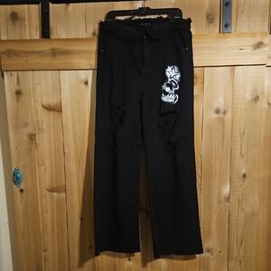 Risen Rock & Roll Black Wide Leg Jeans